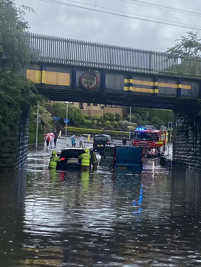 Flash flooding caused some drivers to become stranded