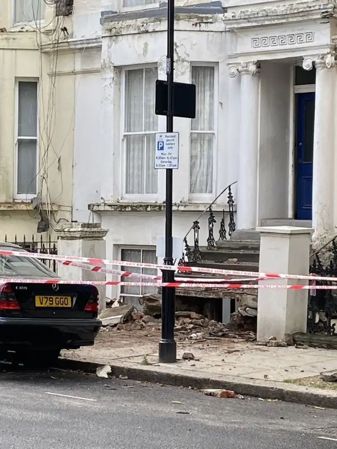 The debris has covered the exit to the buildings