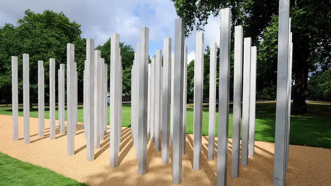 A memorial to the 52 people who died stands in Hyde Park