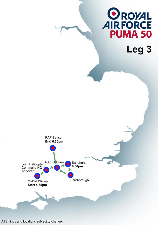 Leg three of the flypast