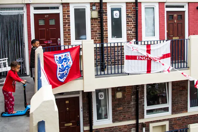While this will be the first major England game some residents will remember, the flag tradition dates back to 2012.
