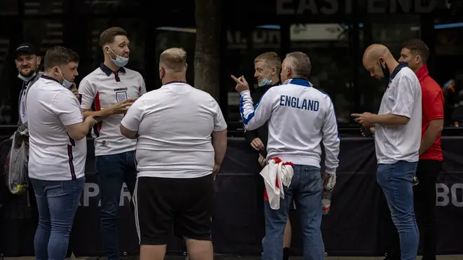 England fans gathering for a beer ahead of the semi-final
