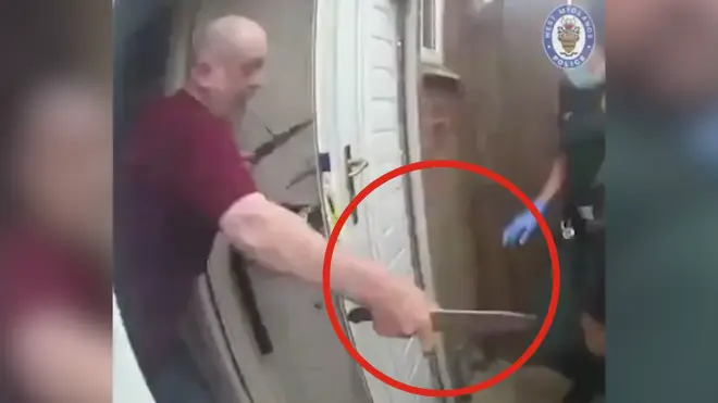 This is the terrifying moment just after the two paramedics were stabbed