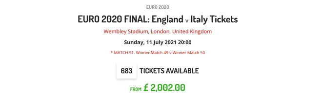 Resale site Live Football Tickets claimed to have up over 600 Wembley tickets for sale on Sunday morning.