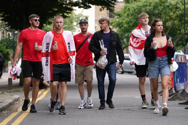 Many headed to the pub on Sunday morning ahead of the big match.