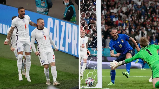 Luke Shaw gave England an early lead but Italy hit back after half time