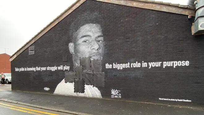 A mural dedicated to Marcus Rashford was vandalised after England's loss to Italy