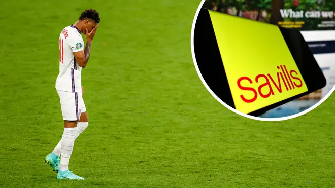 A Savills employee says his Twitter account was hacked to post racist abuse at England players after their Euro 2020 penalty shootout defeat.