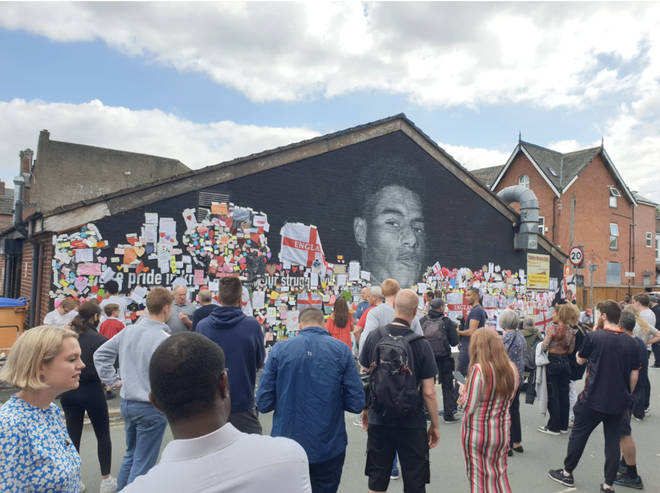 A sea of well-wishers turned up at the mural today