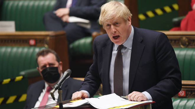 Boris Johnson being grilled by MPs at PMQs