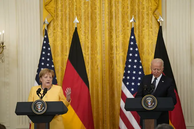 Angela Merkel described the flooding as a "catastrophe" during a trip to Washington.