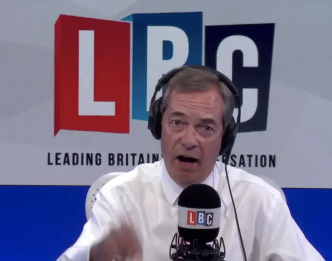 Nigel Farage in the LBC studio.