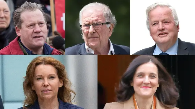 The five Tory MPs who breached the code of conduct (clockwise from top-left): Adam Holloway; Sir Roger Gale; Bob Stewart; Theresa Villiers; Natalie Elphicke