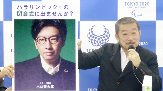 Kentaro Kobayashi (seen on poster, left) is introduced in 2019 as a show director for the Olympics and Paralympics