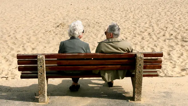 Pensioners at a beach