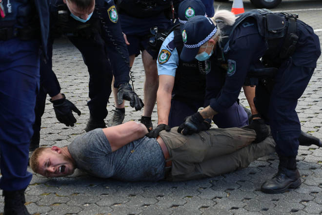 A number of arrests have been made during the anti-lockdown protests in Australia