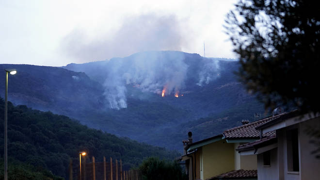 Fires rage through the countryside in Cuglieri, near Oristano, Sardinia (Alessandro Tocco/AP)