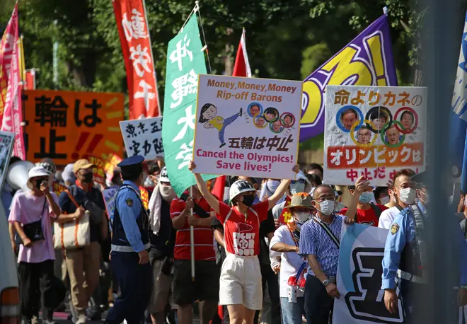 There have been protests in Tokyo against the games.
