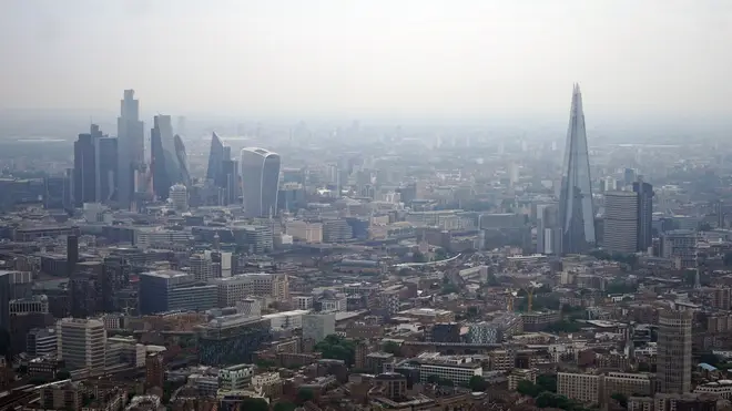 An aerial view of London skyline
