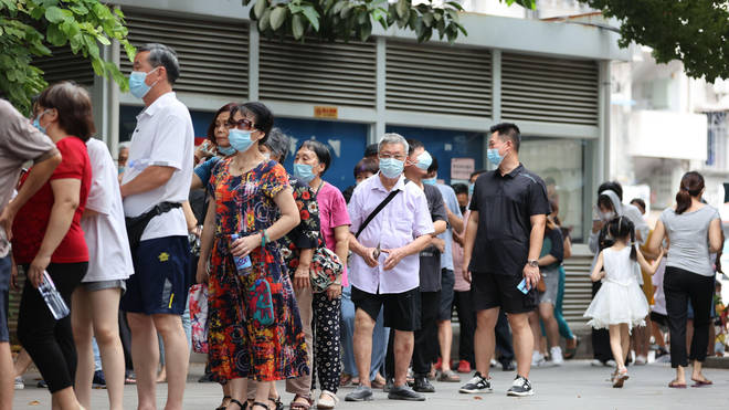 People have been queuing up to get tested due to the outbreak.