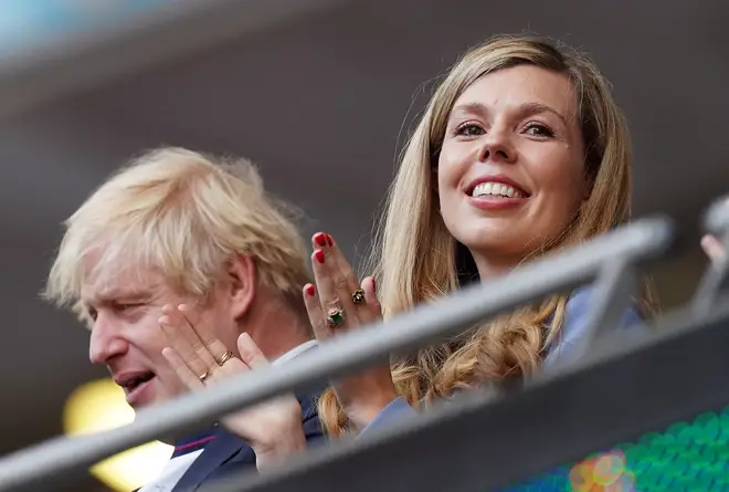 Carrie and Boris Johnson at the Euros 