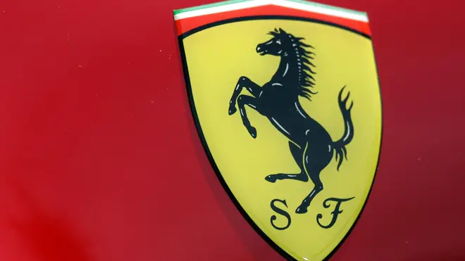 A closeup of a Ferrari badge (Alistair Wilson 50/50/PA)