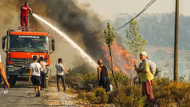 Turkish firefighters were battling the fires for the sixth day straight