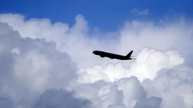 A plane takes off