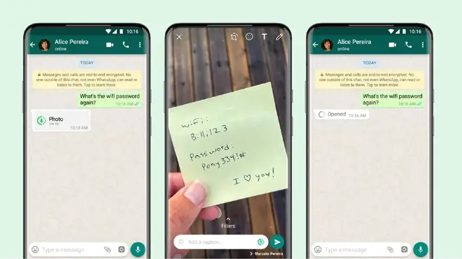 WhatsApp's new View Once disappearing messages feature