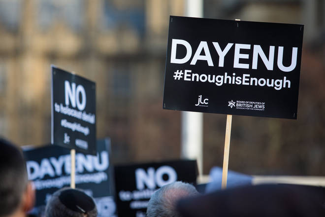Protesters at the 'Enough Is Enough' demonstration against Labour antisemitism in 2018