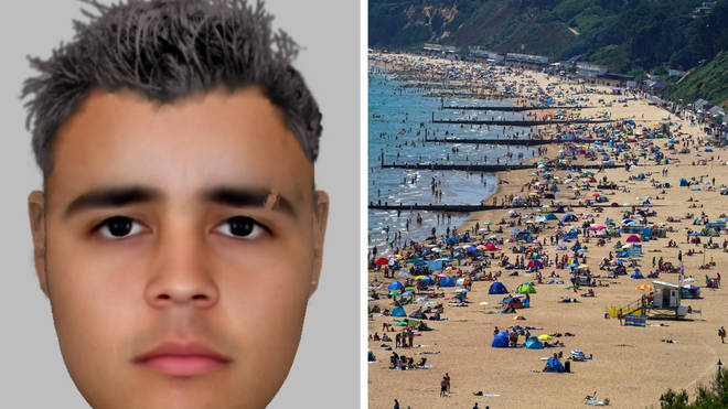 Police have issued an e-fit in their hunt for a suspect who raped a girl in the sea off Bournemouth beach