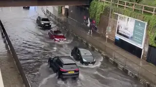 Social media clips show flooding in parts of the UK