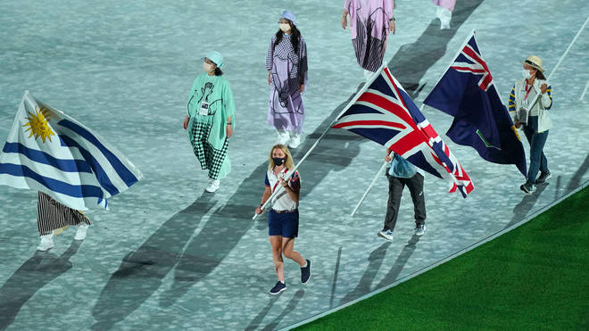 Boris Johnson heaped praise on Team GB, represented by Laura Kenny at the closing ceremony