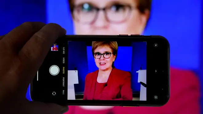 First Minister Nicola Sturgeon spoke to MSPs during a virtual sitting of the Scottish Parliament.