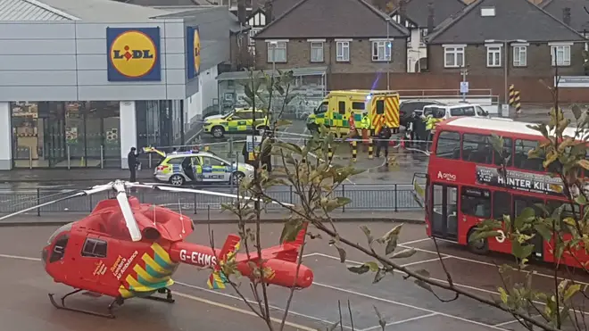 Emergency services were called to the Lidl supermarket just before 1:20pm
