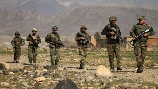 Afghan troops are in conflict with the Taliban