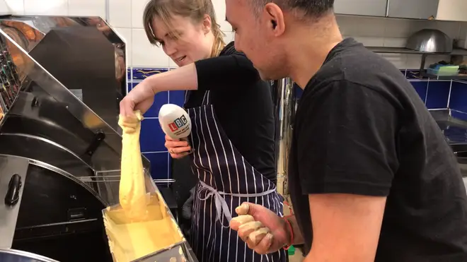 Rachael tries out working in a fish and chip shop