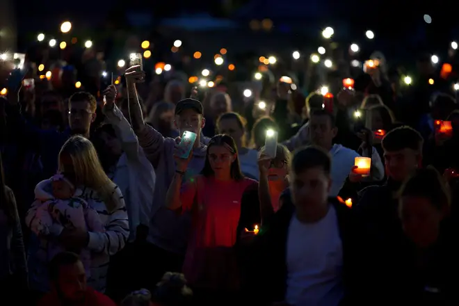 Hundreds gathered in Keyham this evening to remember those lost killed and injured in Thursday's shooting.