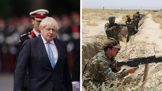 Boris Johnson said most embassy staff and officials have left Afghanistan