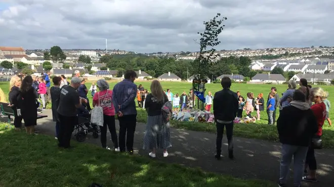 Mourners gathered in the Keyham area of Plymouth