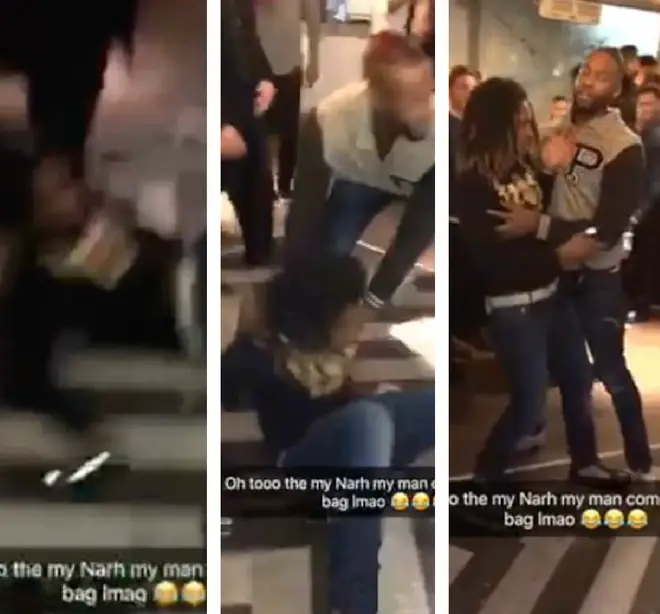 The same man was punched to the floor three times in a row
