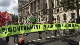 Extinction Rebellion protesters block Whitehall