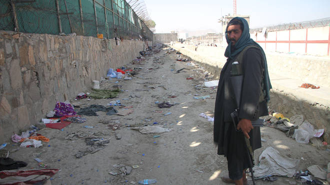 A Taliban member at the blast scene