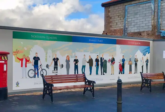 The mural features just four women and no people from ethnic minorities