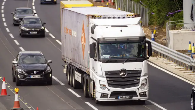 An HGV on a motorway