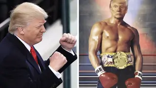 Donald Trump tweeted an image of himself as Rocky previously