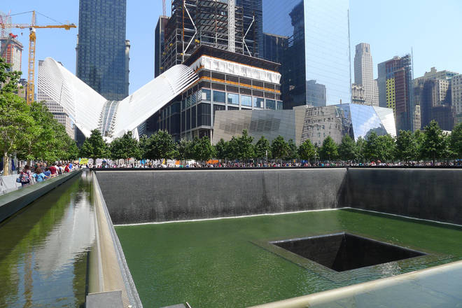 The 9/11 memorial at the WTC