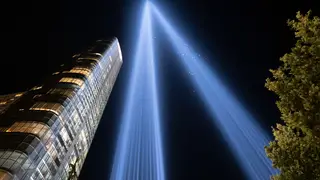 A moving light tribute was held in New York