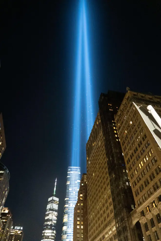 New York lit up the night sky with tributes