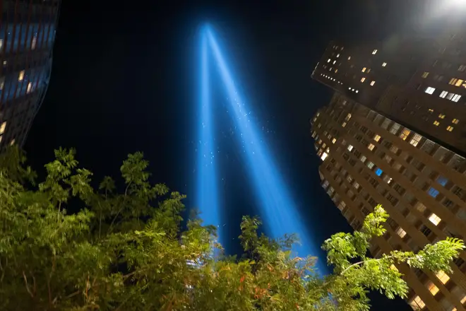 Last night, two beams of light were shone where the Twin Towers once stood.